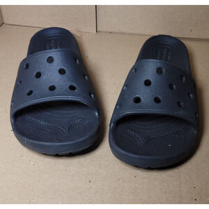 Crocs Slides Black Mens 6 W8 Iconic Classic Sandals Water Beach Shower Shoes EUC